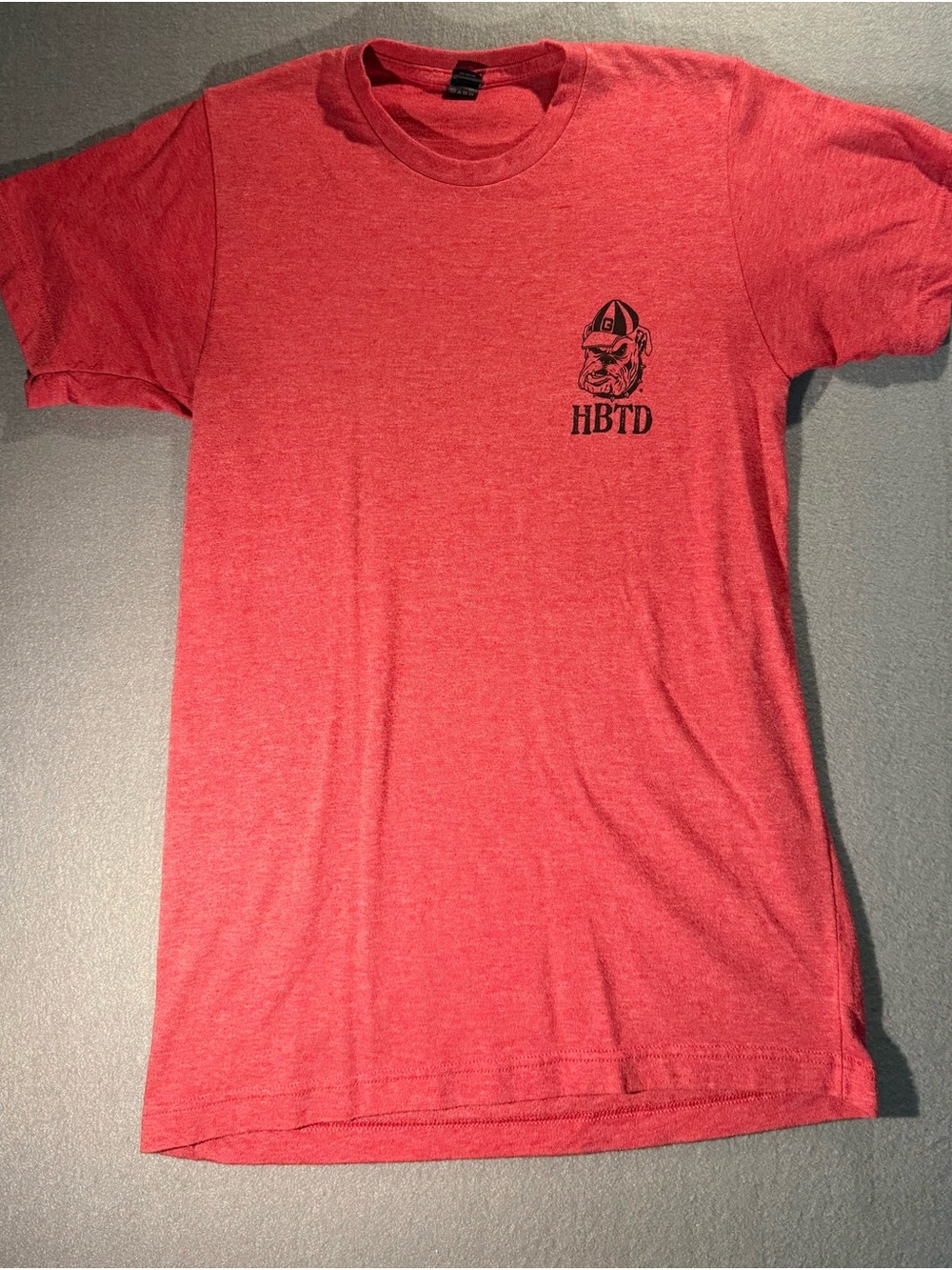 Georgia Bulldog Tultex Heather Red Short Sleeve Crewneck Tee with Chest Graphic